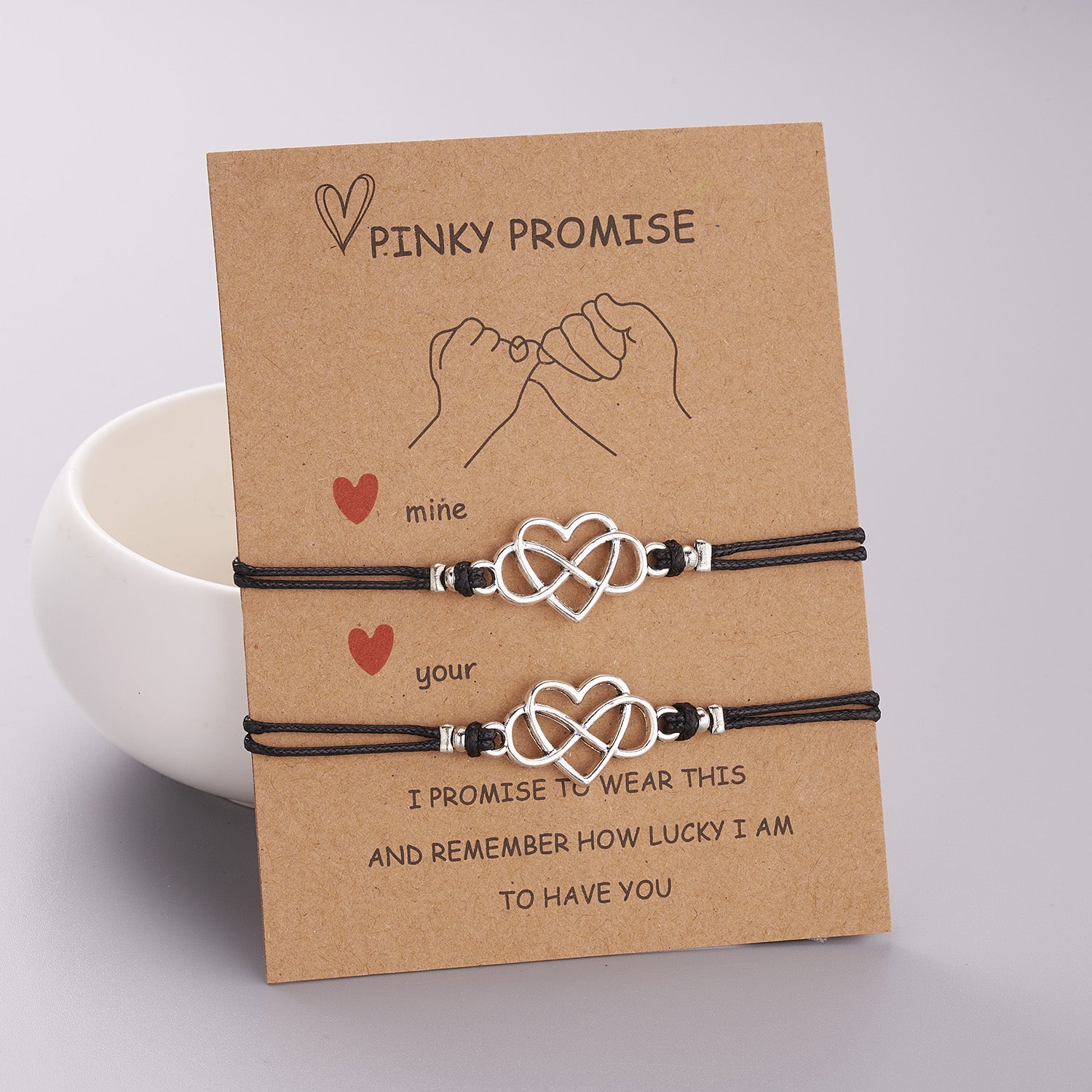 Casual Braided Heart Couples Bracelet Set