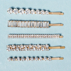5PCS Rhinestone Hair Clip Head Ornament Bobby Pin