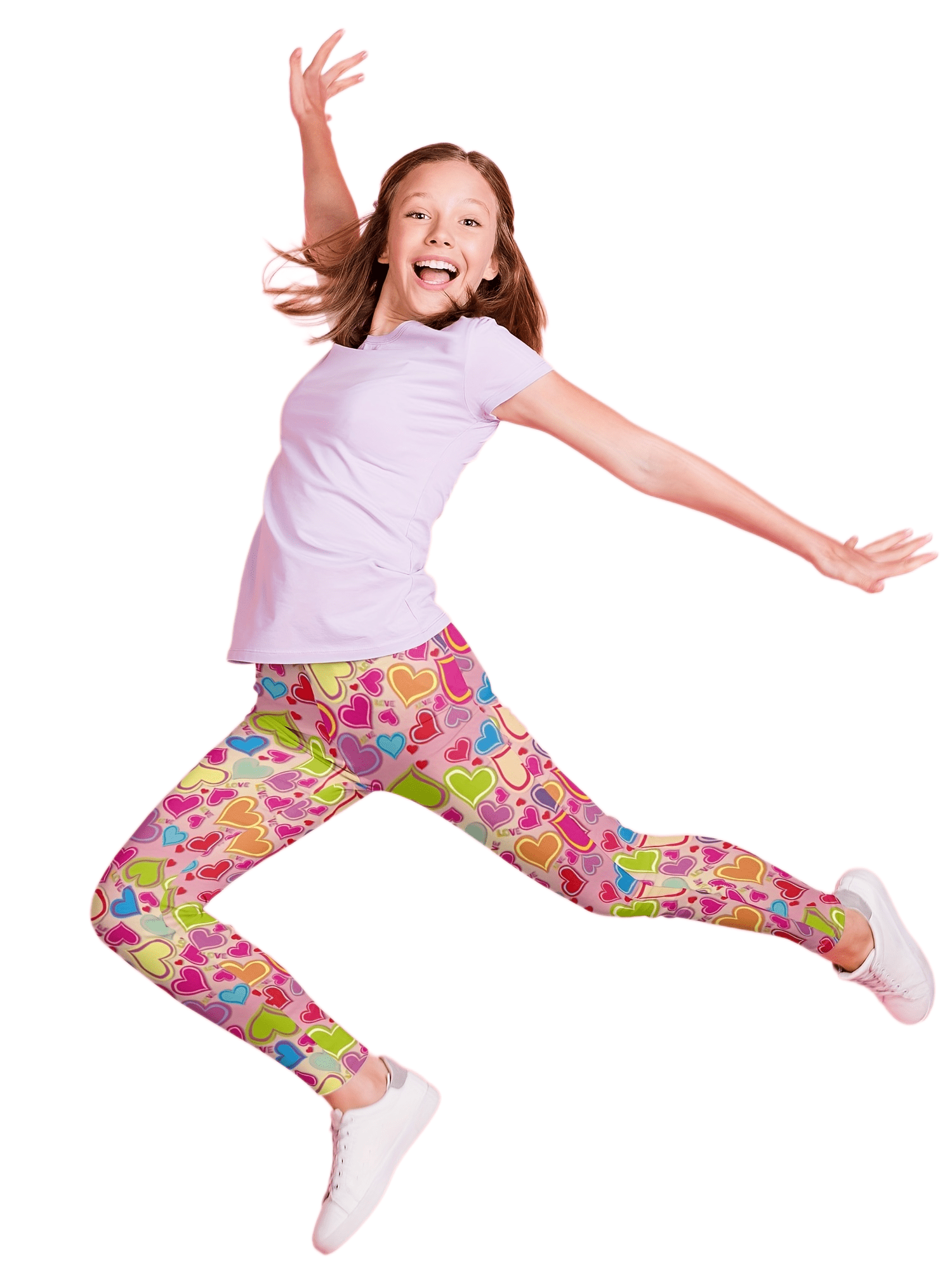 Dalmatian Print Girls Sports Leggings Elastic Tight Pants