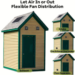 20W Solar Whole House Fan for Pet Homes IPX7 Waterproof with On/Off Switch Cable