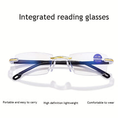 Anti Light Rimless Glasses Unisex Ultralight Intelligent Zoom Glasses