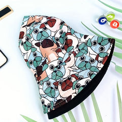 Kids Puppy Doodle Bucket Hat Double Sided Foldable Sun Hat