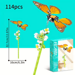 Insect Flower Series Building Block Toy - Flower Bouquet Assembly Set