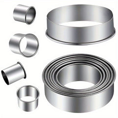 12pcs Stainless Steel Cake Mold Rings Set - Baking Tools Kitchen Gadgets