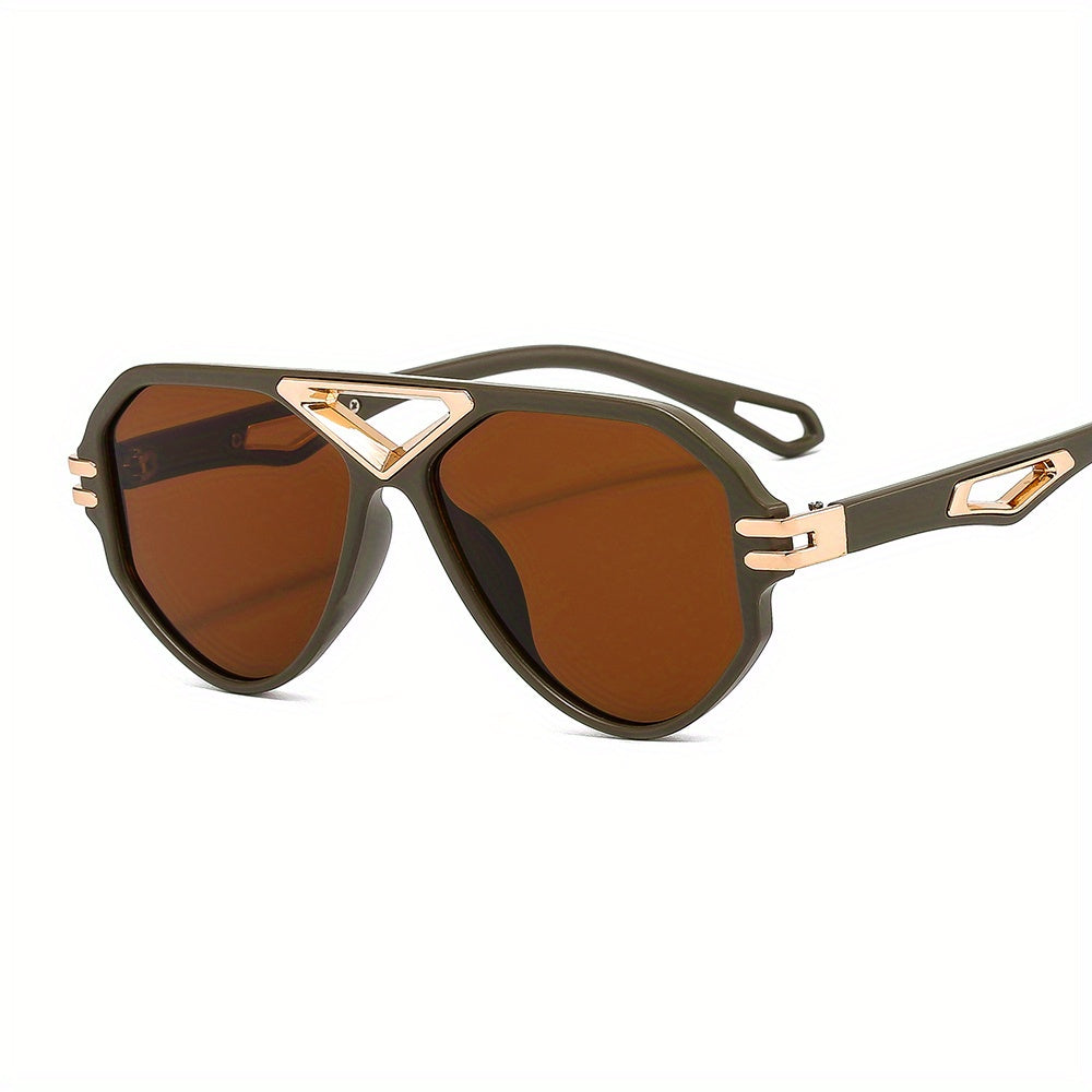 Top Bar Aviator Sunglasses UV400 Hollow Temple Glasses Retro Casual Eyewear