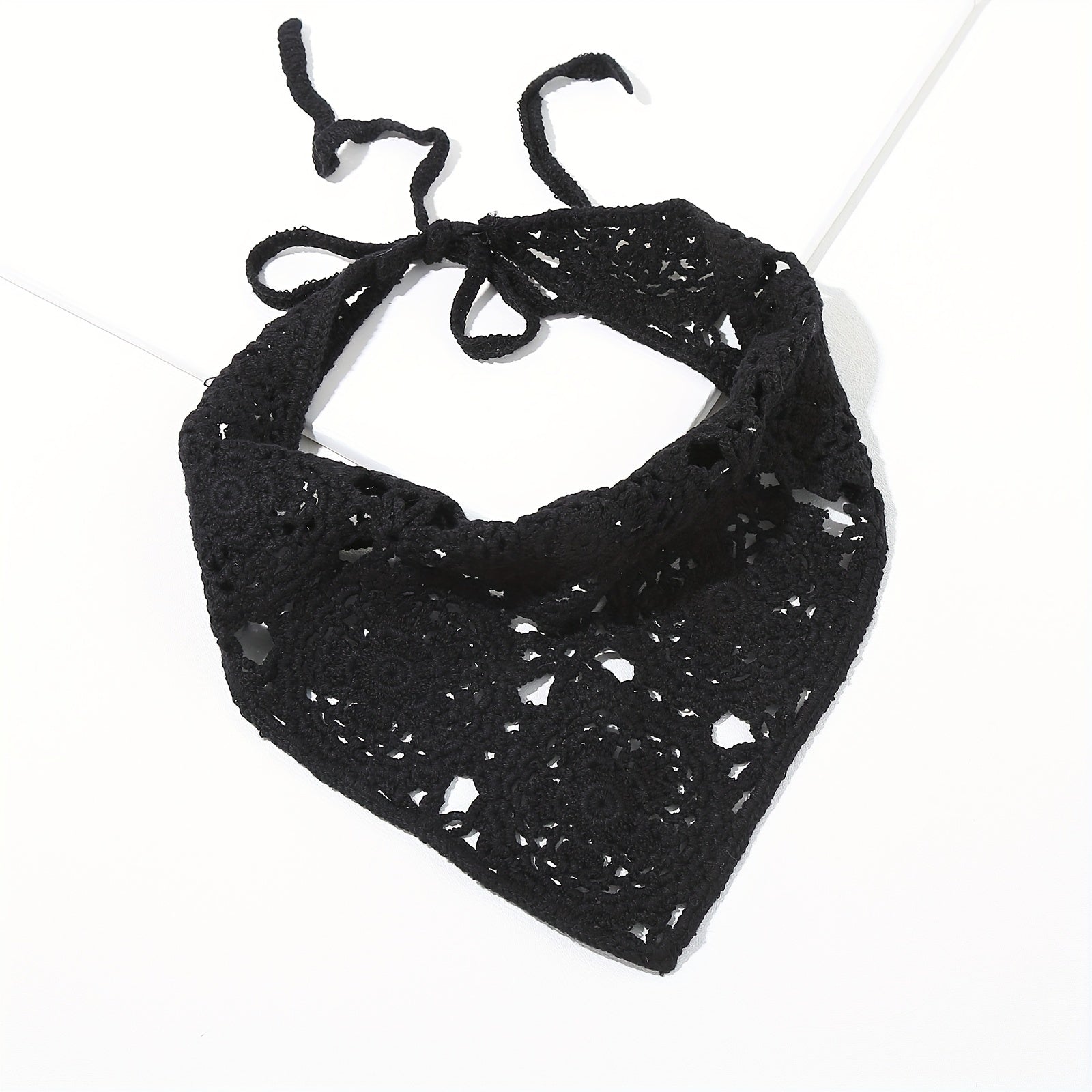 Boho Crochet Triangle Bandana Headband Hair Accessory