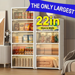 1pc Stackable Storage Cabinet with Lids Plastic Boxes Home Decor