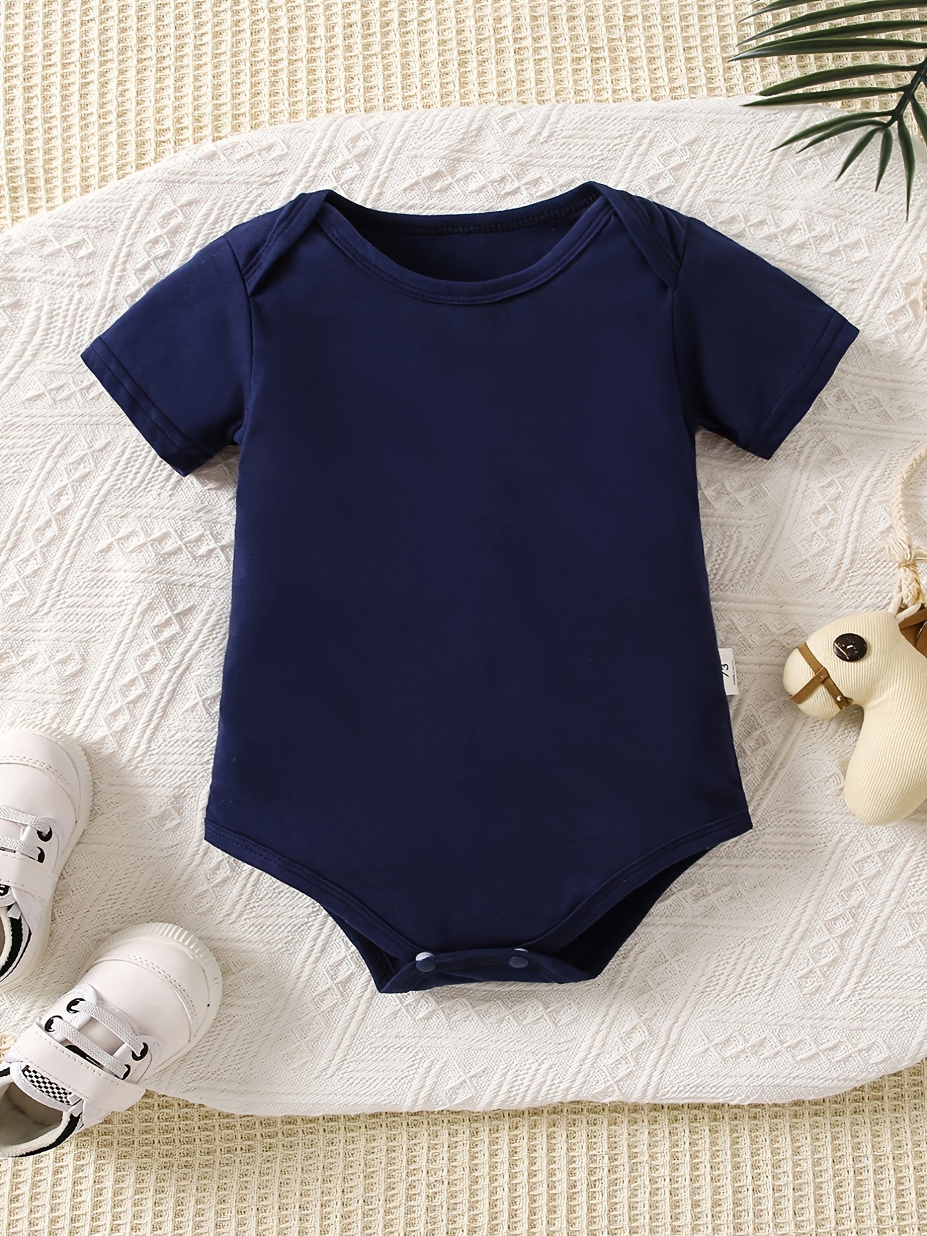 Cotton Baby Short Sleeve Bodysuit Solid Romper