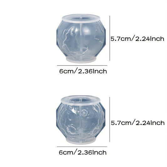 2PCS Resin Planet Candle Molds 3D Earth Craft Art Silicone Soap Making Mold