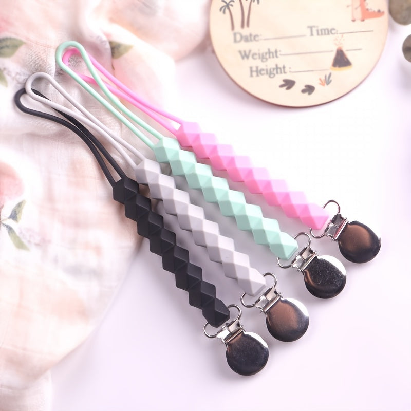 Silicone Pacifier Chain Anti Drop with Clip Lanyard