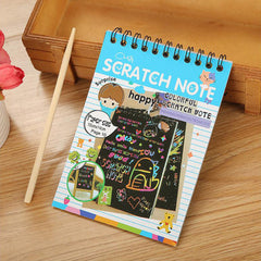 Scratch Art Book 10 Sheets Paper & Pen Craft 14x14 for Drawing Painting Gift