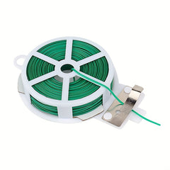 100m Green Multifunctional Twist Ties for Gardening & Office Organization
