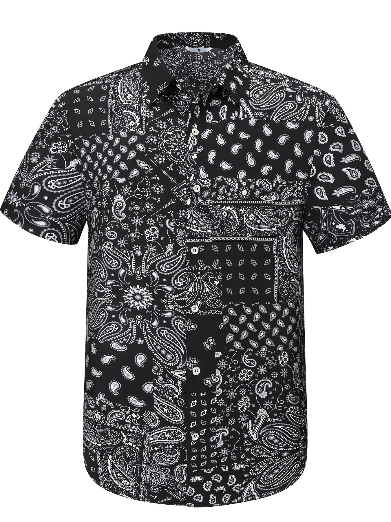 Paisley Pattern Hawaiian Shirt Men's Casual Button Up Short Sleeve
