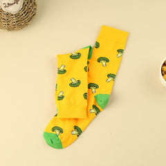 3 Pairs Broccoli Print Socks Women's Stockings