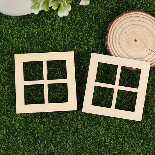 4pcs Vintage Christmas Elf Door Kit Wooden Ornament Craft Fairy Garden Decor