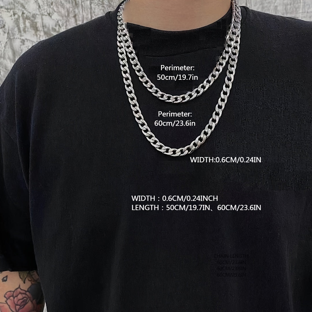 24IN Titanium Steel Cuban Chain - No Rust or Fading