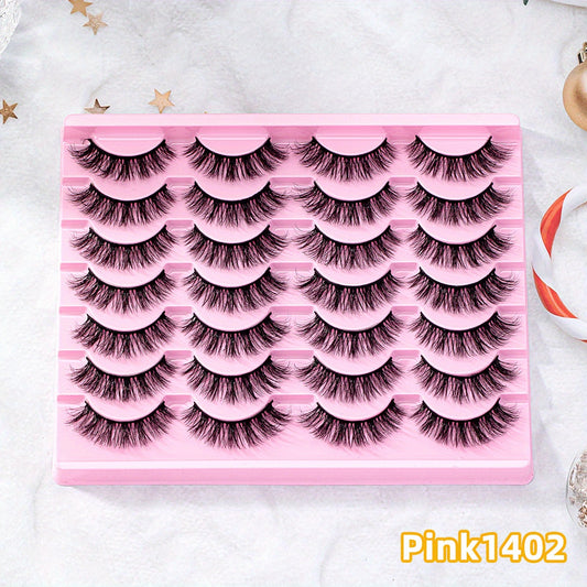 14 Pairs 3D Faux Mink False Eyelashes - Dramatic Cat Eye Look