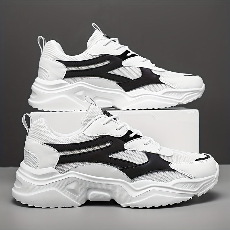 Men's Block Chunky Sneakers For Jogging Gym