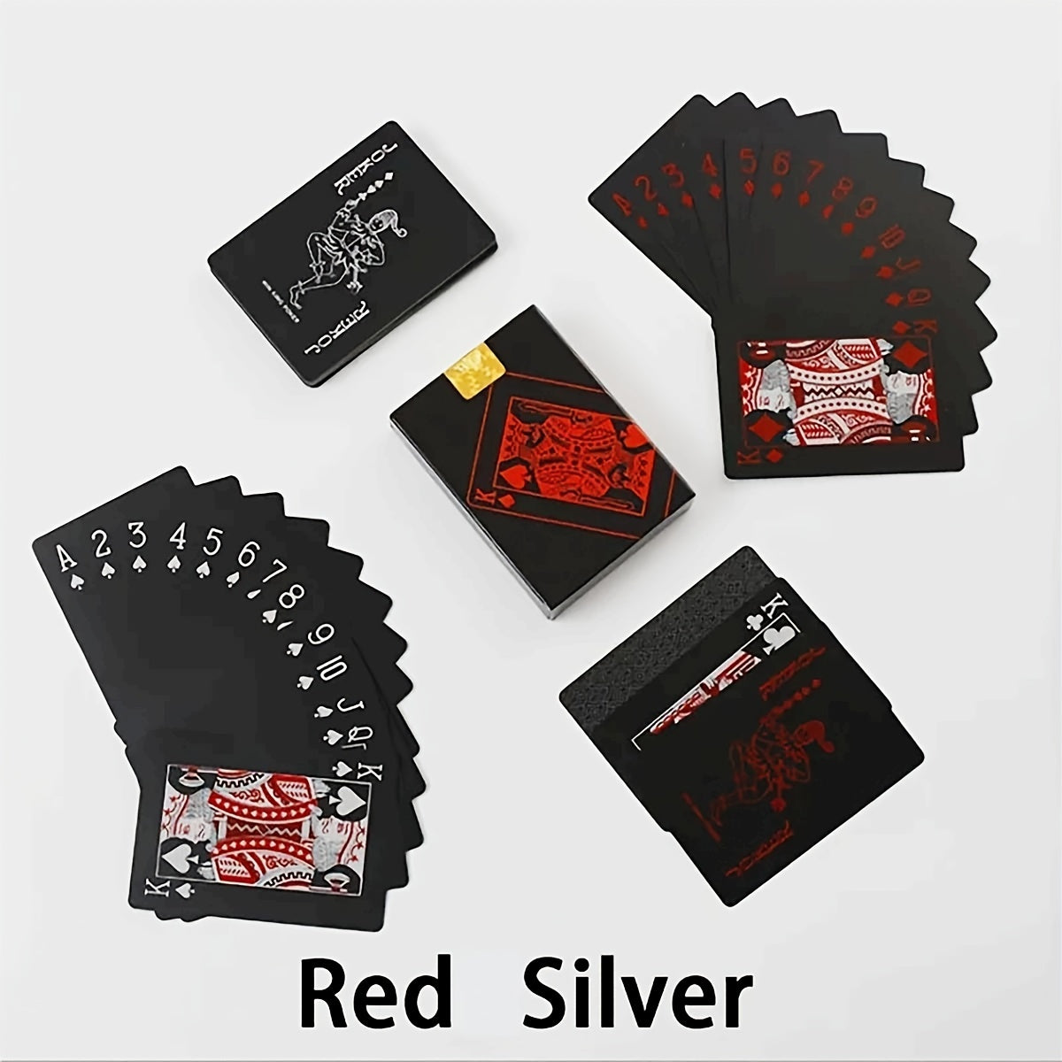 Waterproof Plastic Poker Card PET Table Game For Party Gathering Golden Foil Pla