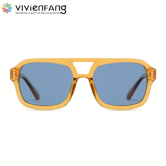 VIVIENFANG Square Aviator Sunglasses Polarized Vintage Pilot UV Protection