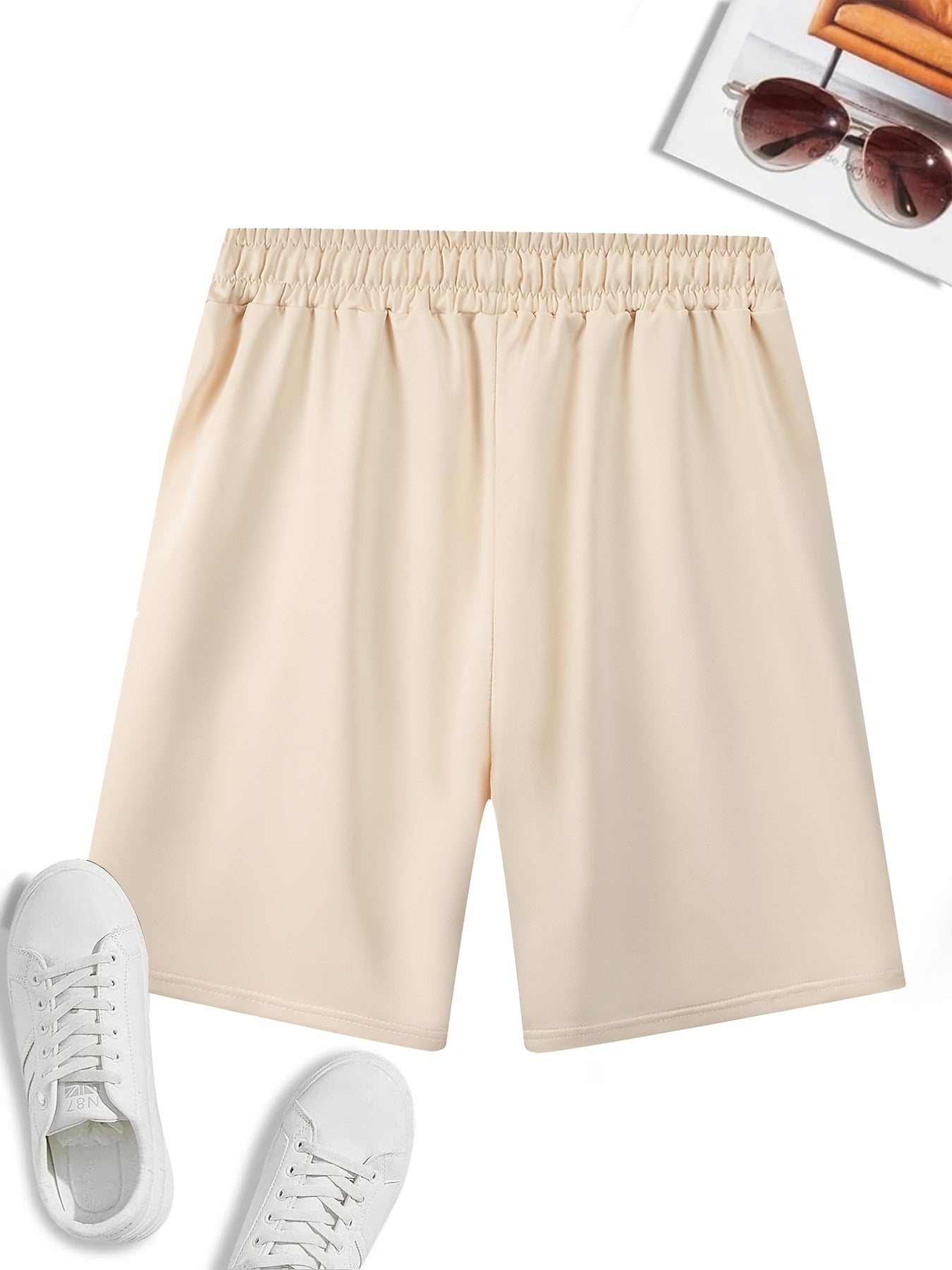 Men's Funny Smile Face Print Sports Drawstring Shorts