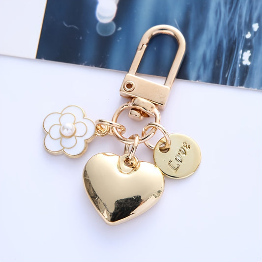 Heart and Floral Shapes Keychain for Women and Men