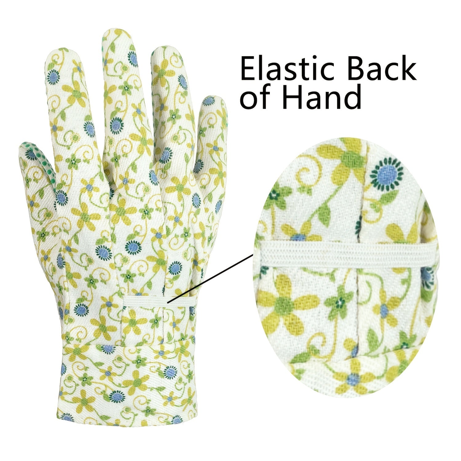 Women Gardening Gloves PVC Grip Dots