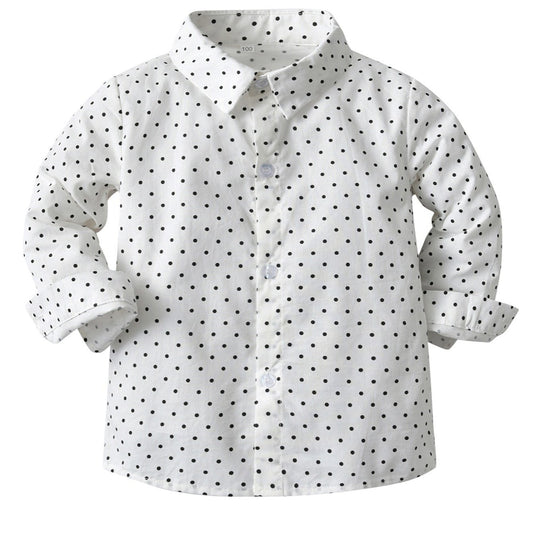 Kids Polka Dot Long Sleeve Shirt Cardigan
