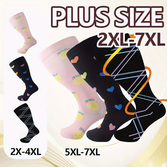 Copper Compression Socks 15-20mmHg Knee High Stockings for Wide Calf Men Women