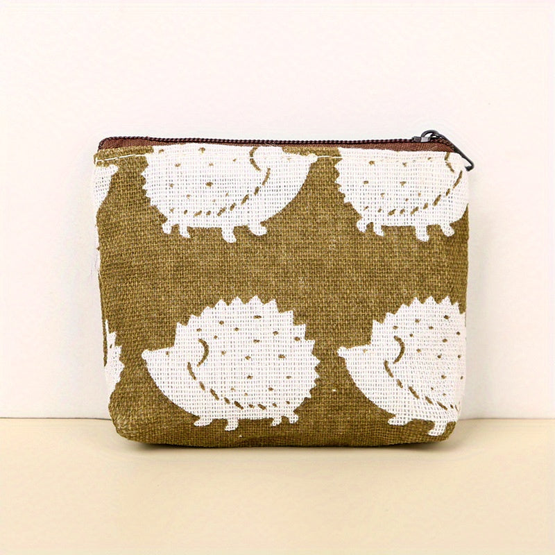 Children's Coin Purse Girls Mini Bag Zipper Key Bag Retro Canvas Small Purse