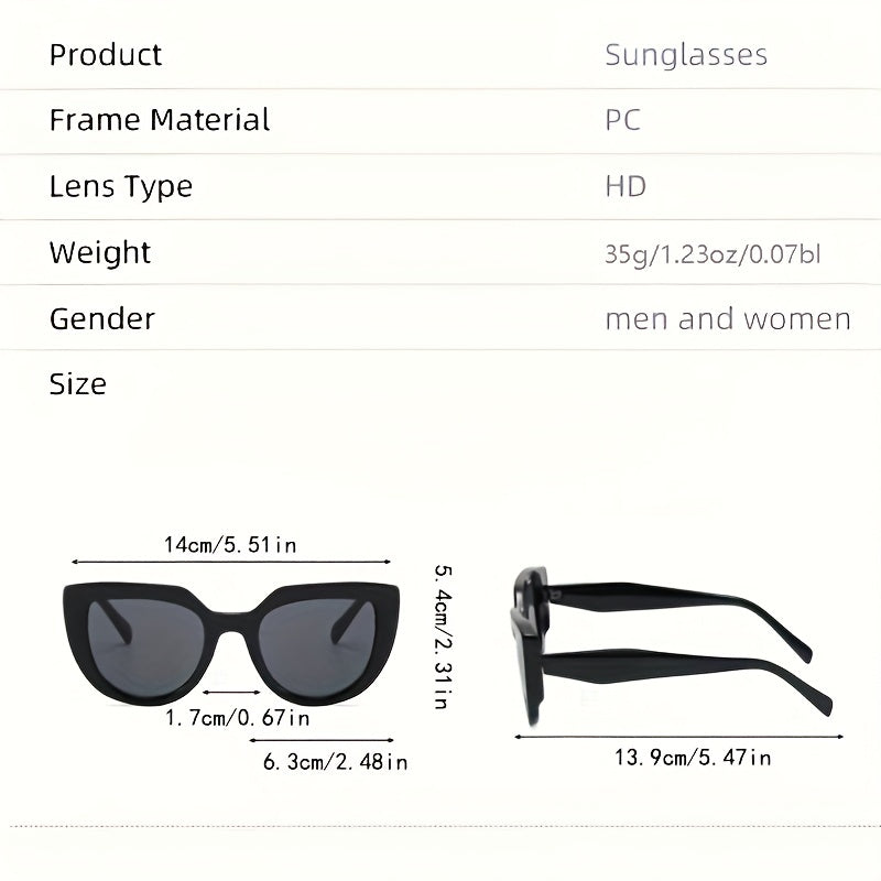 Y2K Cat Eye Sunglasses Mod Block Anti Glare UV400