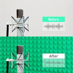 24pcs Green Pyramid Sound Absorbing Cotton High Density Fireproof Material
