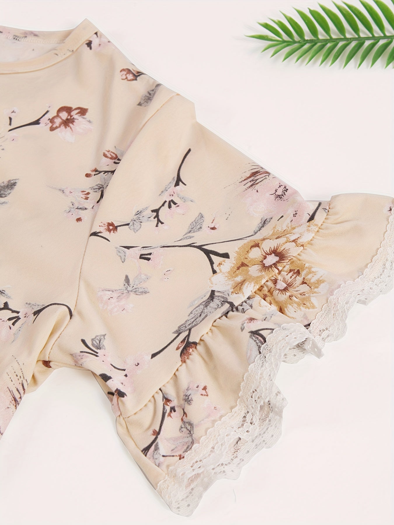 Floral Print NightDress Short Sleeve Ruffle Pajama Dress