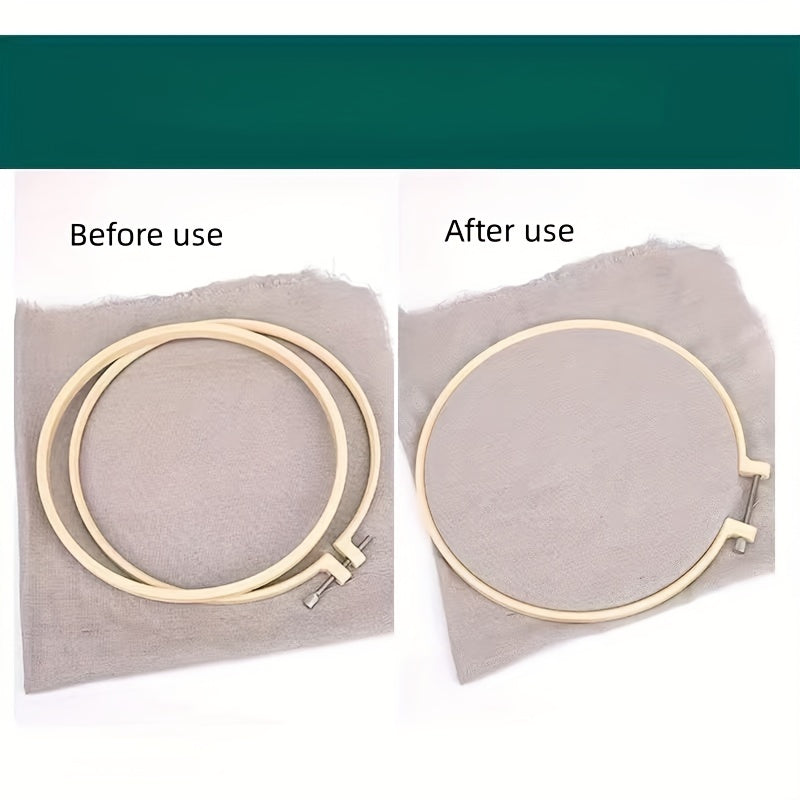 5pcs Round Bamboo Embroidery Hoop Wooden Embroidery Hoop Adjustable