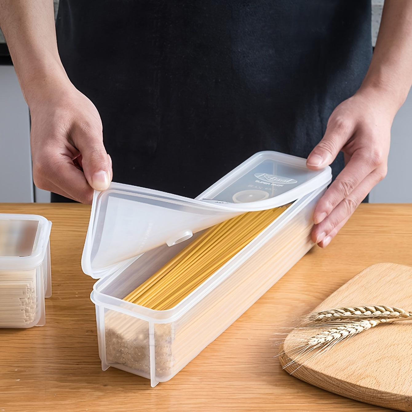 Plastic Square Containers for Noodles and Pasta Fresh Keeping Box