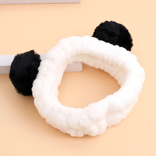 Soft Panda Ears Headband Makeup Hair Band Beauty Yoga Costume