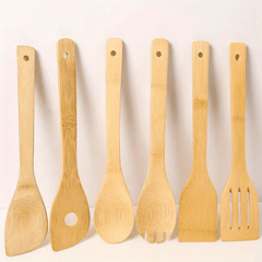 6pc Bamboo Shovel Cooking Utensils Set