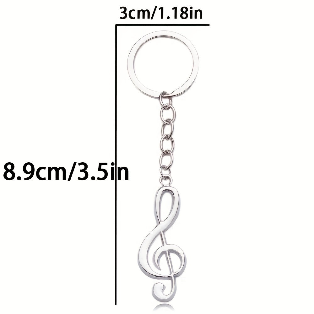Music Note Metal Keychain Stainless Steel Bag Music Symbol Jewelry