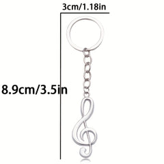 Music Note Metal Keychain Stainless Steel Bag Music Symbol Jewelry