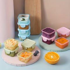 4pcs Mini Food Storage Container Leakproof Lid 60ml