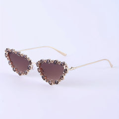Rhinestone Stubbed Sunglasses for Sun Protection