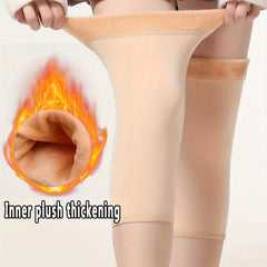 Plush Lined Leg Warmers Solid Thick Socks