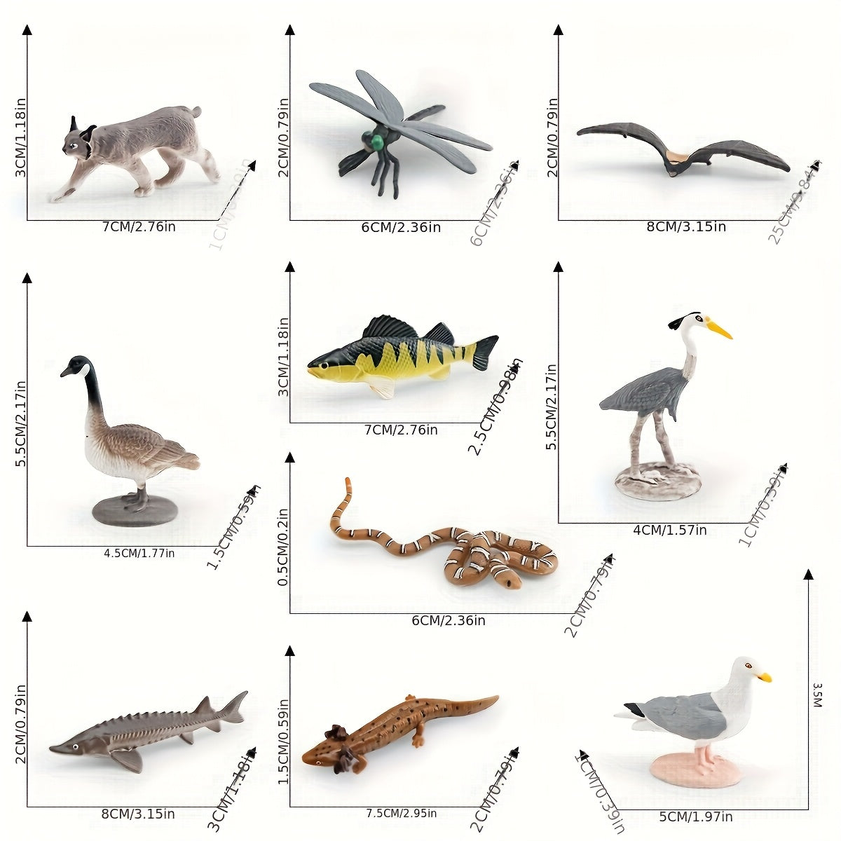 Realistic North American Wildlife Animal Model Set