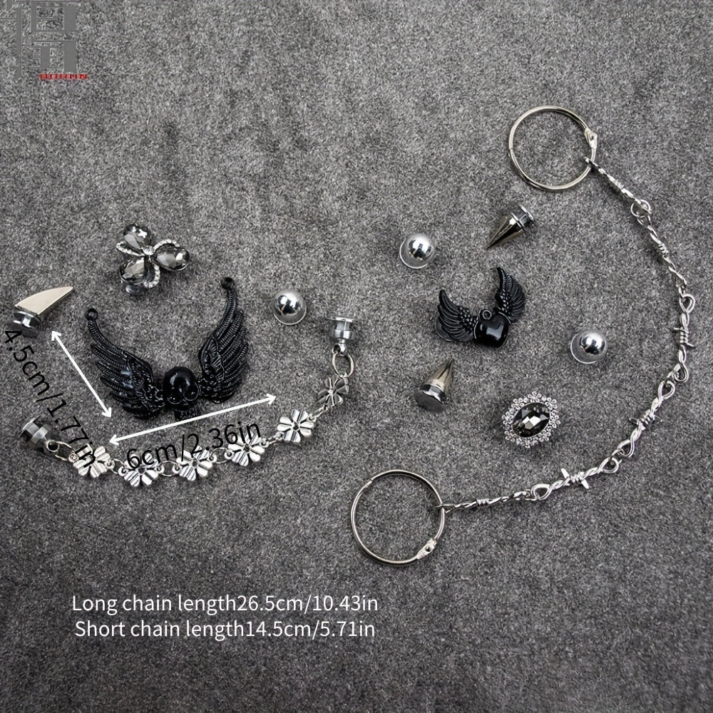 Metal Skull & Wings Shoe Charms for Clogs DIY Accessories