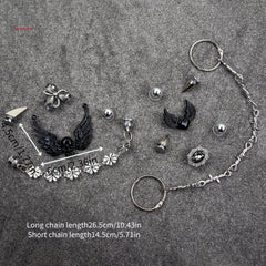 Metal Skull & Wings Shoe Charms for Clogs DIY Accessories