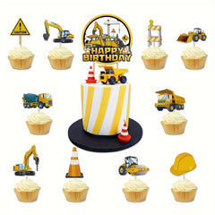Engineering Vehicle Birthday Party Decorations Set