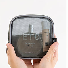 1PC Travel Storage Bag Makeup Toiletry Wash Mini Mesh Zipper Pouch