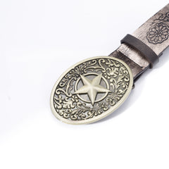 Punk Belt Retro Pentagram Pattern Buckle Belts Clothing Accessories