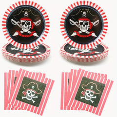 Pirate Party Supplies Set 20pcs Plates and Napkins