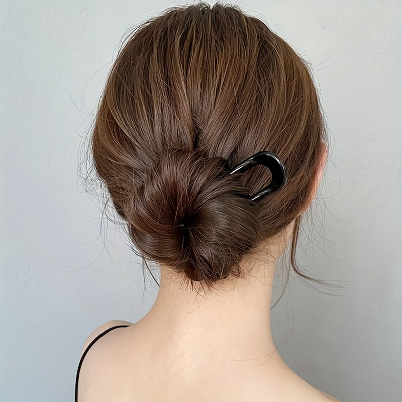 2pcs U shaped Hair Pin Solid Hair Bun Holder Hair Clip Hair Accessories